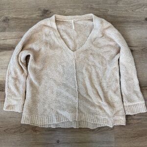 Free People Moonbeam Alpaca V Neck Knit Sweater